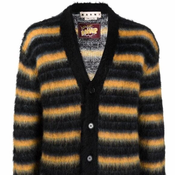 BNWT AW21 MARNI STRIPED FUZZY-WUZZY MOHAIR CARDIGAN 50 - Picture 11 of 11
